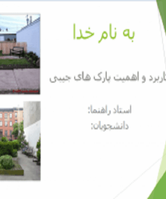 کاربرد و اهمیت پارک های جیبی