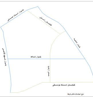 تحلیل فضای شهری محدوده بلوار اماميه ، بلوار استاد حسابي ، بلوار شهيد فلاحي وخيابان استاد یوسفی قاسم آباد مشهد به همراه پرسشنامه