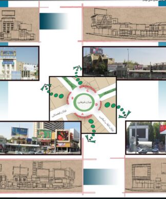 نمونه طرح و شیت تحلیل فضای شهری و جداره میدان شریعتی ( تقی آباد ) مشهد