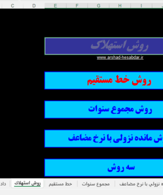 فایل اکسل برای محاسبات استهلاک
