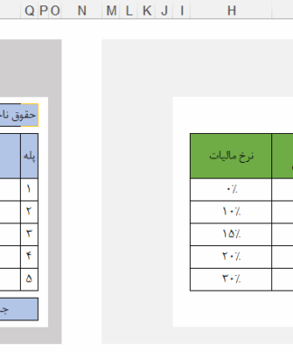 فایل اکسل مالیات حقوق 1402 ایجاد شده در excel