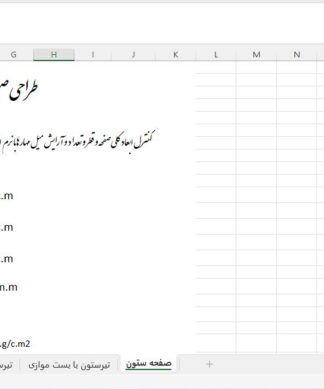 برنامه اکسل طراحی صفحه ستون، تیر ستون با بست های موازی، طرح تقویت تیر و ستون