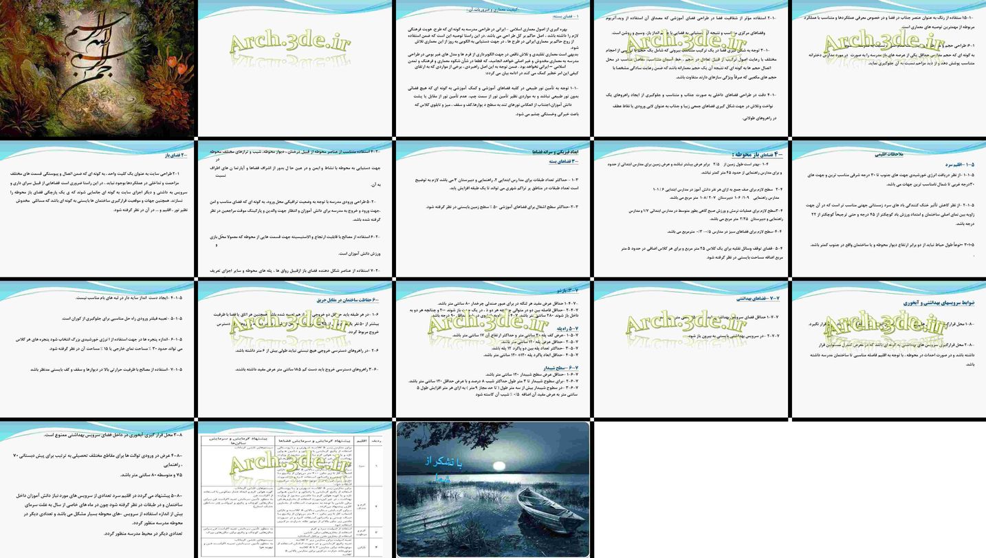 ضوابط و معیارهای طراحی معماری مدارس کیفیت فضا، ابعاد، اقلیم و ایمنی