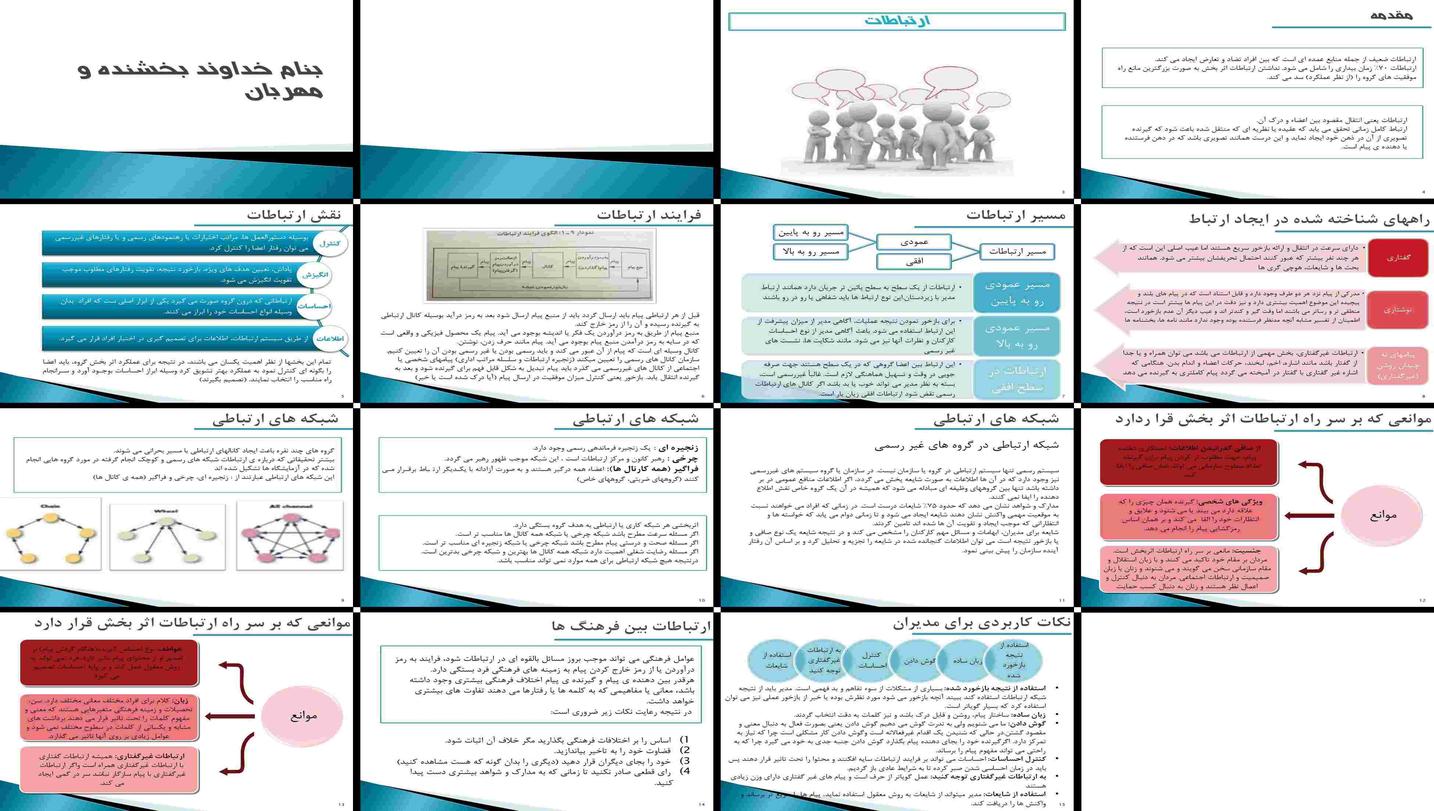 دانلود پاورپوینت ارتباطات فرایند، مسیرها، شبکه‌ها، موانع و کاربردها