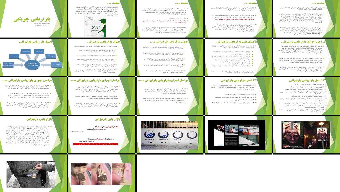 دانلود پاورپوینت بازاریابی چریکی اصول، تاکتیک‌ها و مراحل اجرا