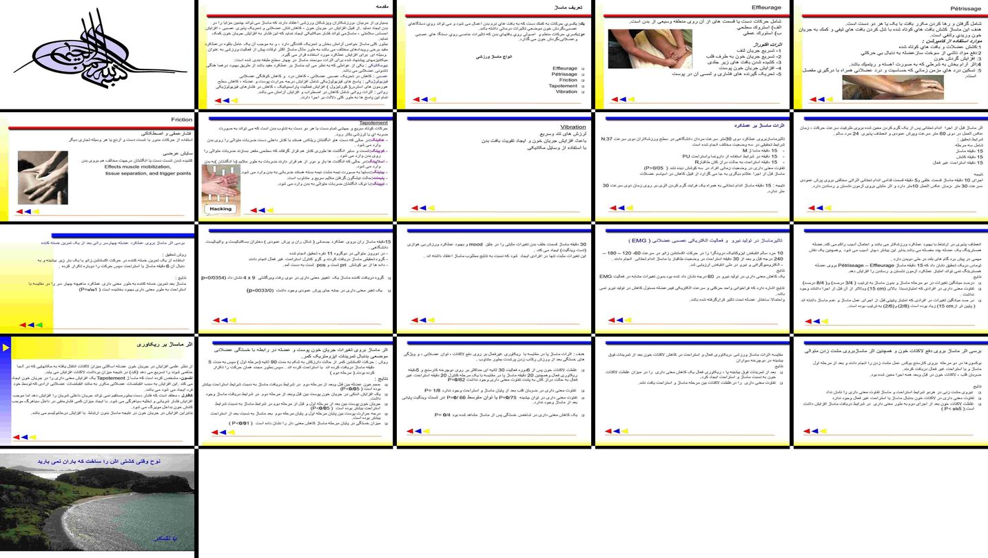 دانلود پاورپوینت ماساژ ورزشی انواع، اثرات و کاربردها در عملکرد و ریکاوری ورزشی
