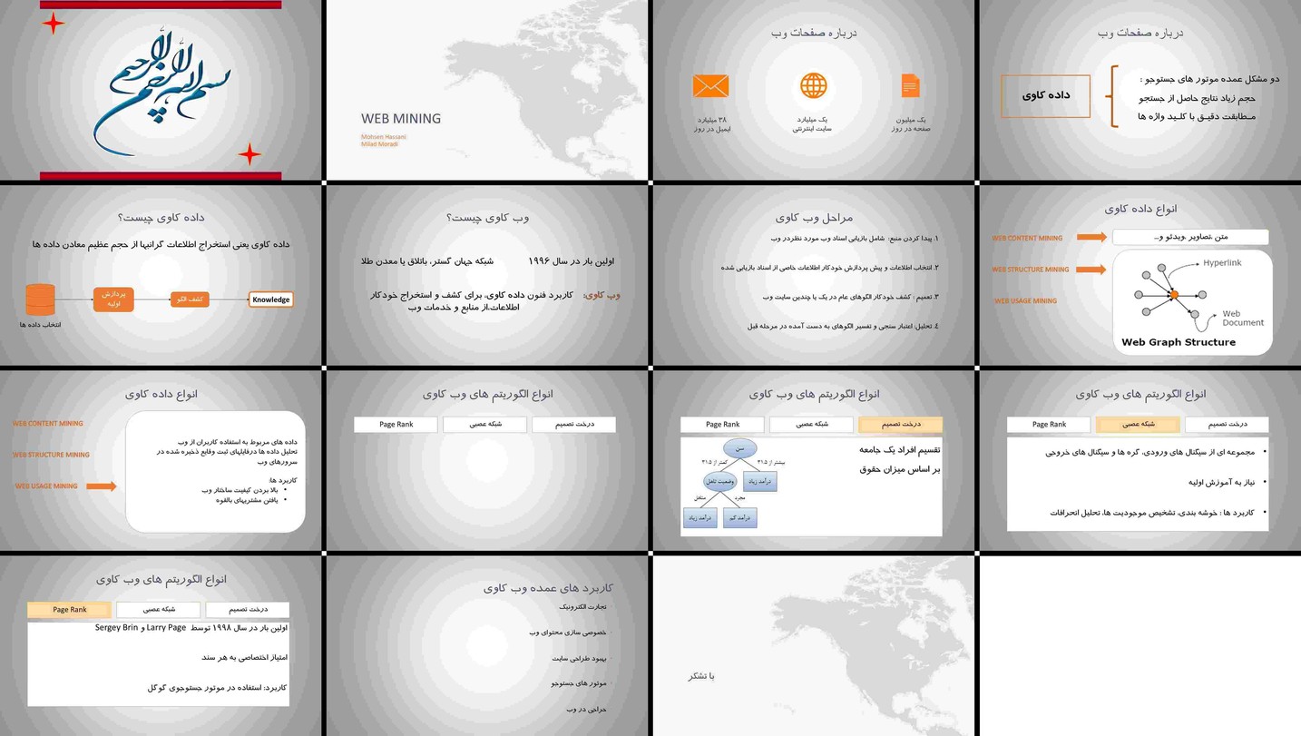 دانلود پاورپوینت وب‌کاوی مفاهیم، کاربردها و الگوریتم‌ها