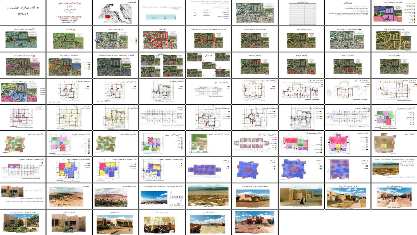 دانلود پاورپوینت معماری شهرک معدنچیان تینقیر تحلیل طراحی اقلیمی بیابانی