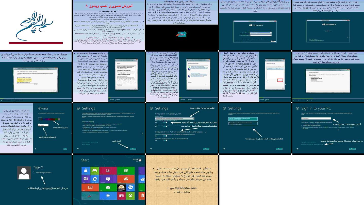دانلود پروژه آموزش تصویری راهنمای نصب ویندوز ۸ و بررسی پیش‌نیازها