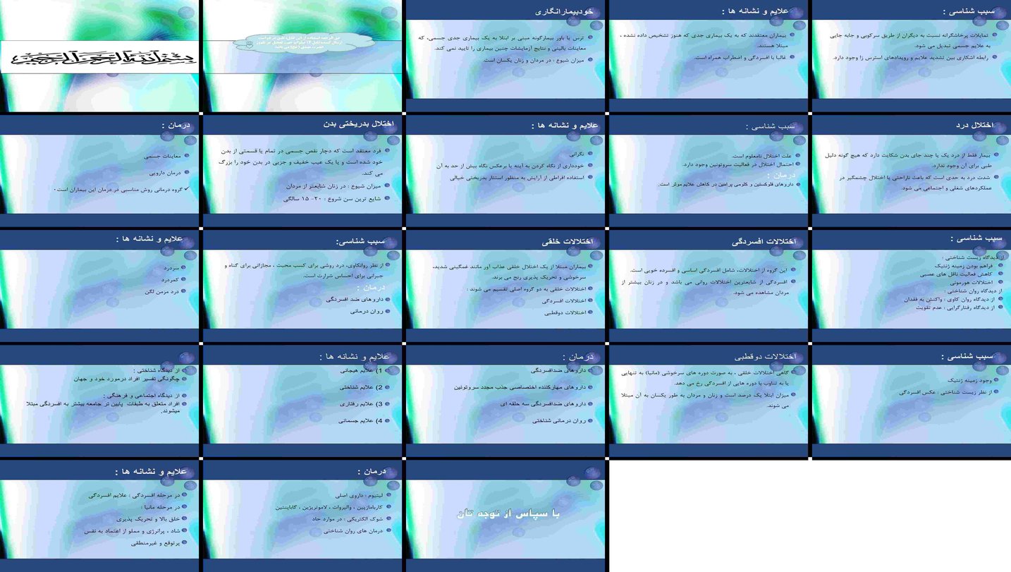 دانلود پروژه بررسی اختلالات روانشناختی خودبیمارانگاری بدریختی بدن درد و خلقی