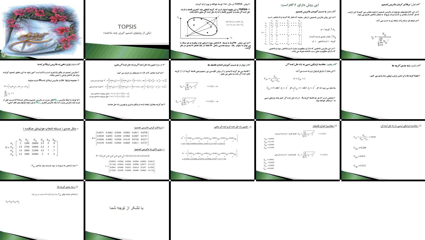 دانلود پروژه بررسی روش TOPSIS فرآیند تصمیم‌گیری چند شاخصه و رتبه‌بندی گزینه‌ها