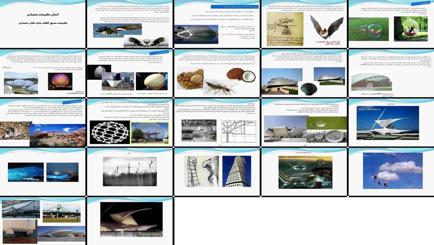 دانلود پروژه بررسی رویکرد سازه‌گرا الهام از طبیعت در طراحی سازه‌های معماری