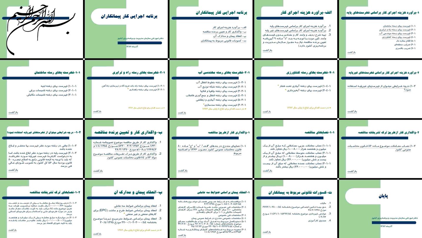 دانلود پروژه بررسی ضوابط اجرایی پیمانکاران از برآورد هزینه تا انعقاد پیمان