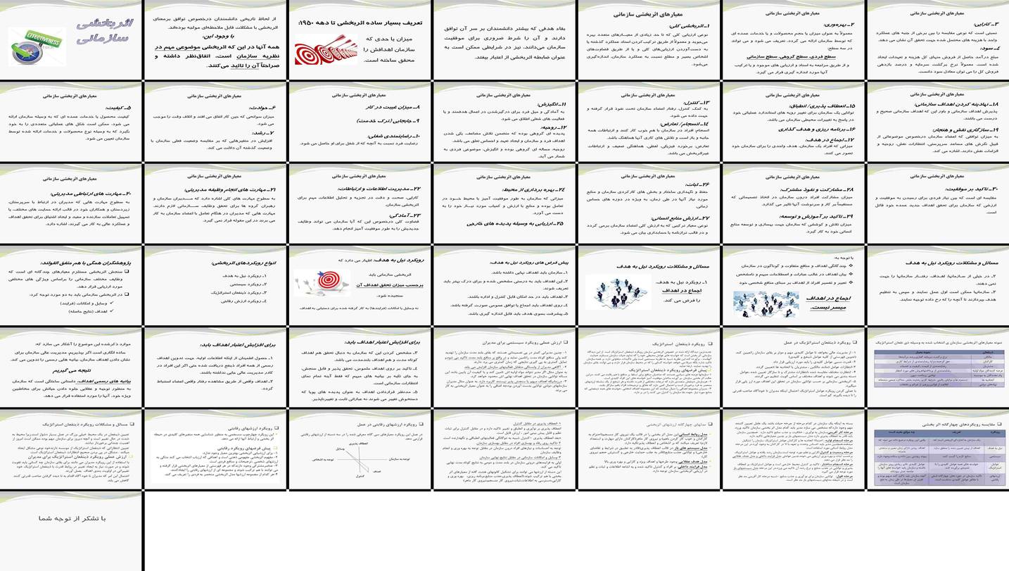 دانلود پروژه بررسی معیارهای اثربخشی سازمانی و رویکردهای نیل به هدف سیستمی و ذینفعان