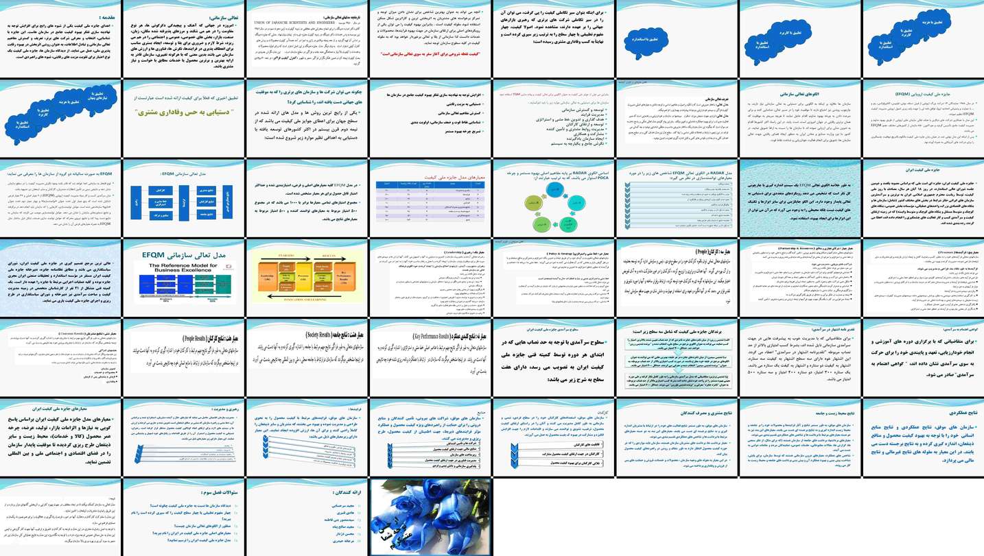 دانلود پروژه بررسی نقش جوایز ملی کیفیت و مدل EFQM در تعالی سازمانی