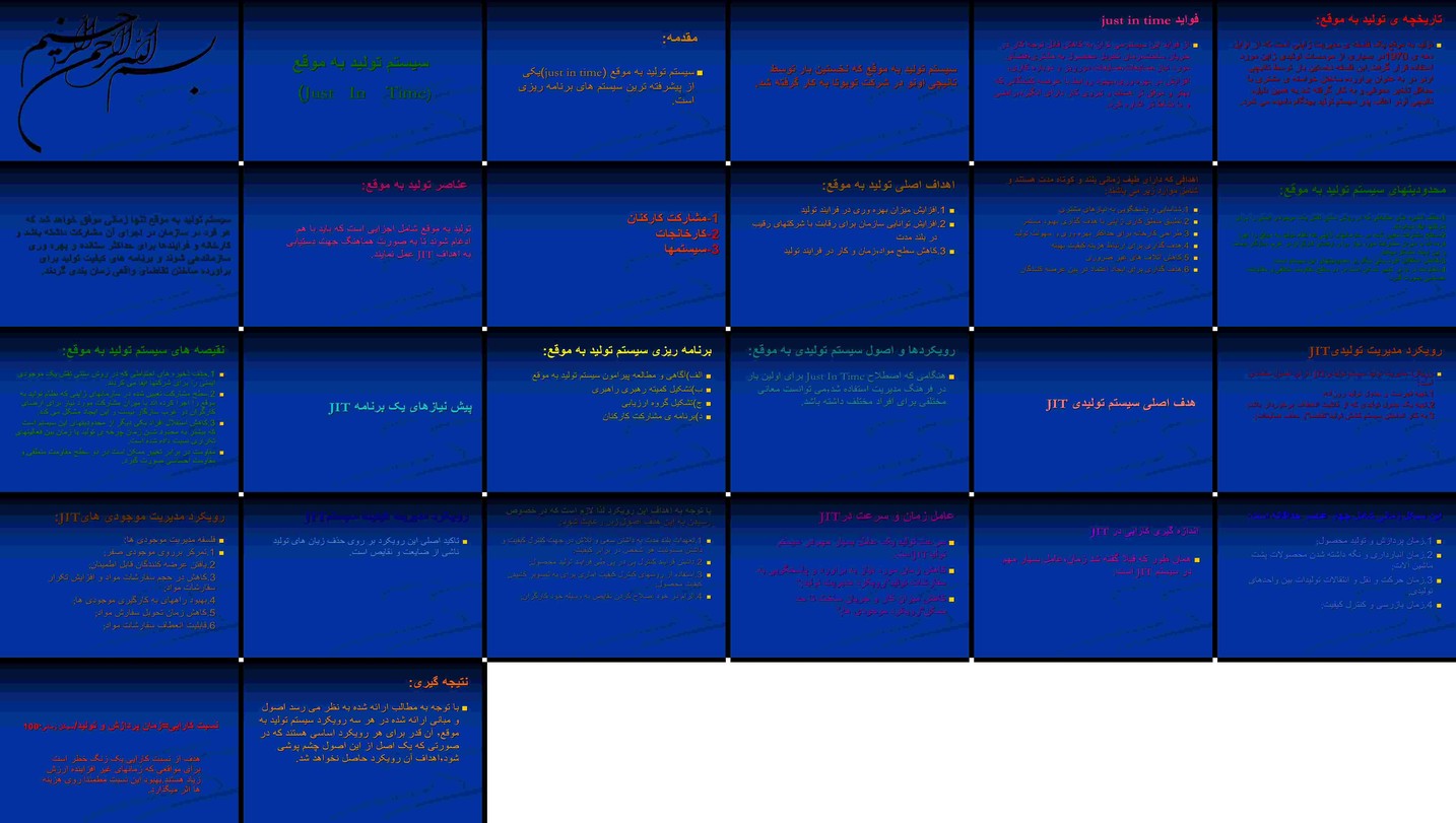 دانلود پروژه بررسی نقش و تاثیر سیستم تولید به موقع (JIT) در بهره‌وری