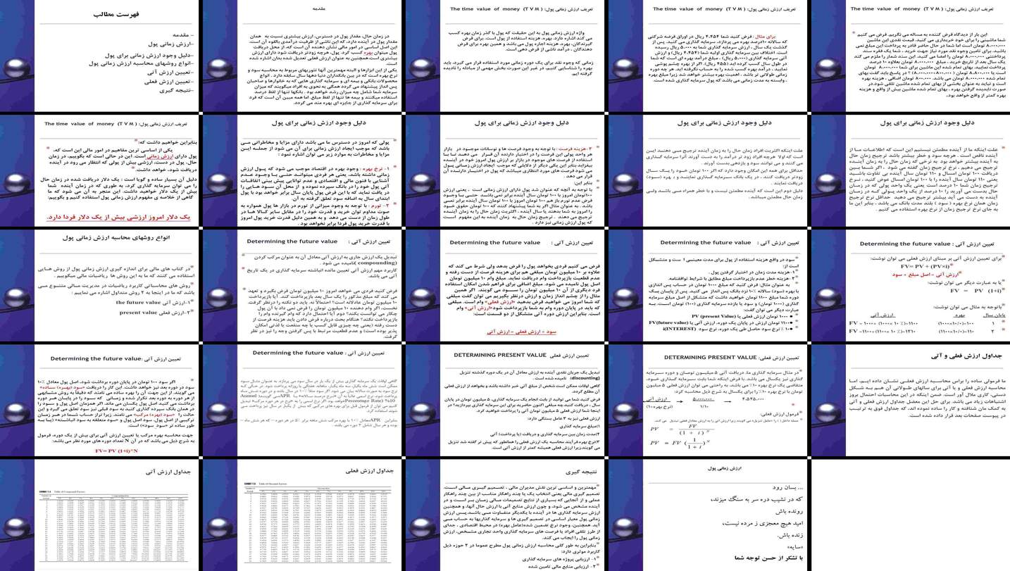 دانلود پروژه بررسی و تحلیل ارزش زمانی پول تعیین ارزش آتی و فعلی