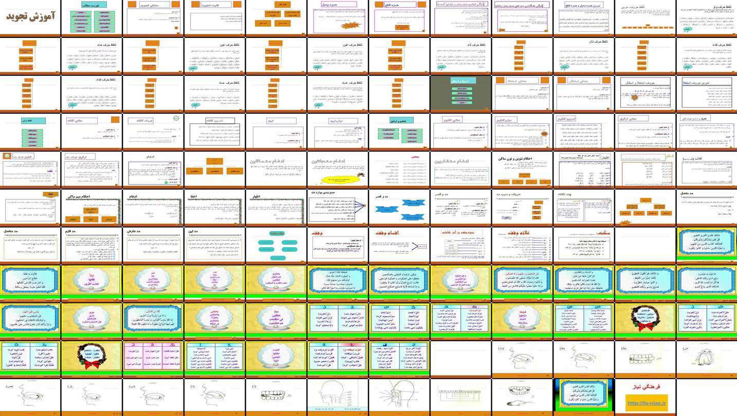 دانلود پروژه بررسی و تحلیل تجوید تلفظ حروف عربی استعلا استفال قلقله و لین