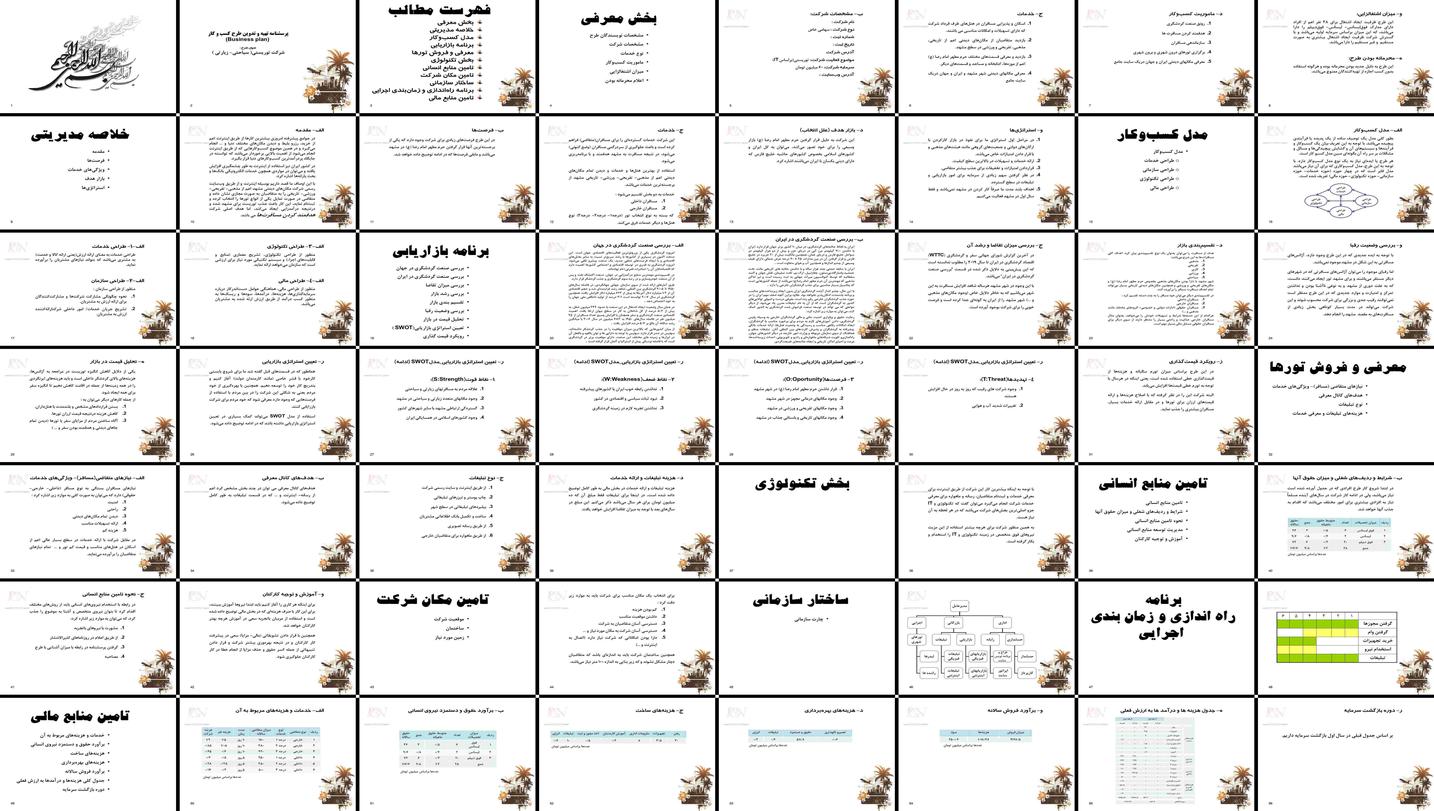 دانلود پروژه بررسی و تدوین طرح کسب و کار شرکت گردشگری آنلاین سیاحتیزیارتی