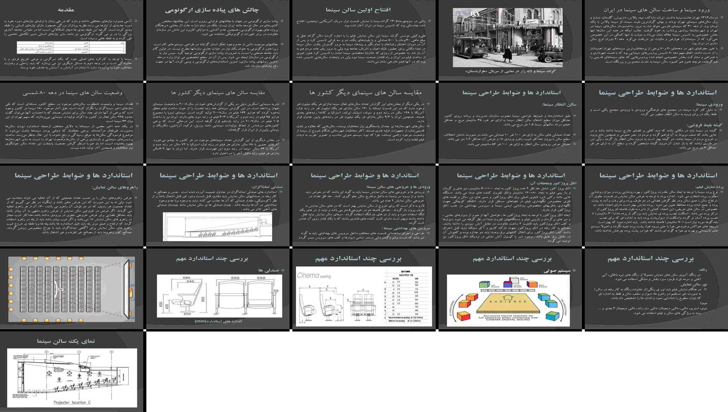 دانلود پروژه بررسی چالش‌ها و استانداردهای طراحی ارگونومیک سالن‌های سینما در ایران