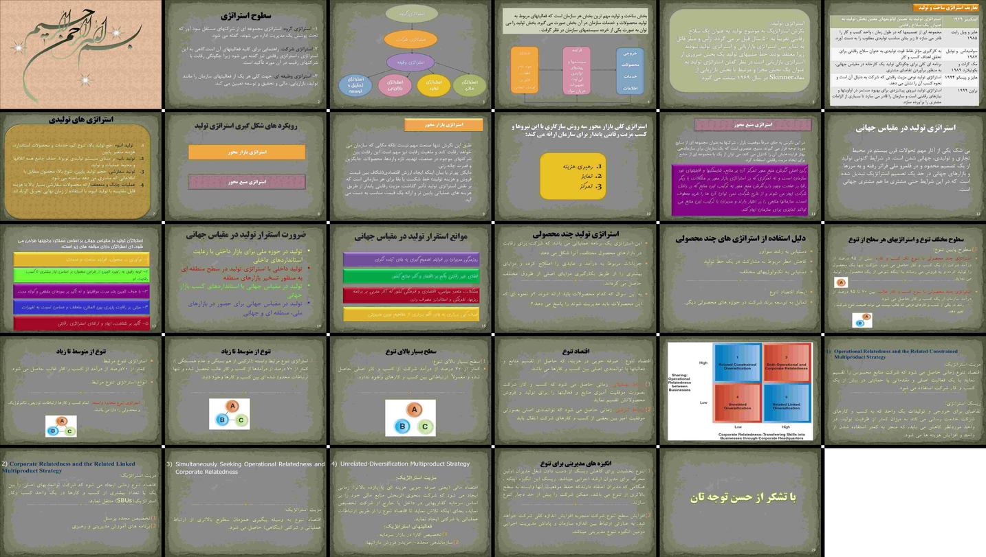 دانلود پروژه تحلیل استراتژی تولید سطوح رویکردها مقیاس جهانی و چندمحصولی