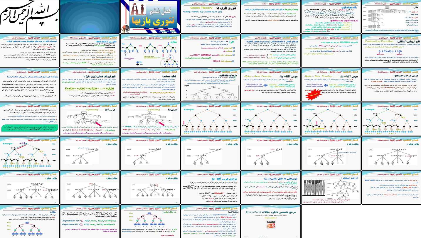 دانلود پروژه تحلیل تئوری بازی‌ها الگوریتم Minimax هرس آلفابتا و جستجوهای رقابتی
