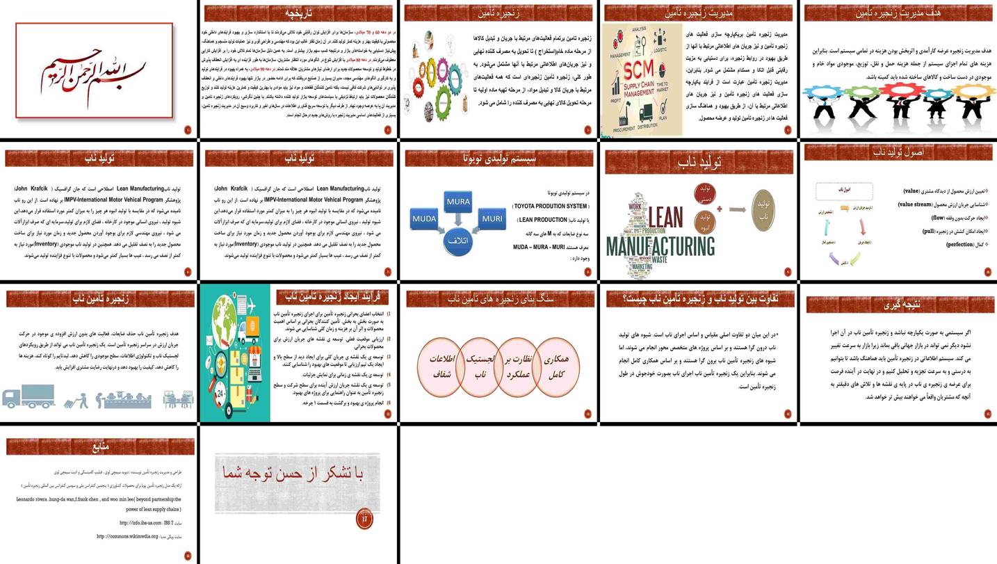 دانلود پروژه تحلیل نقش تولید ناب در مدیریت زنجیره تامین