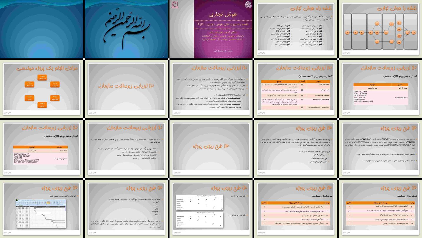 دانلود پروژه نقشه‌راه پروژه‌های هوش تجاری بررسی تحلیل و ارزیابی مراحل پیاده‌سازی