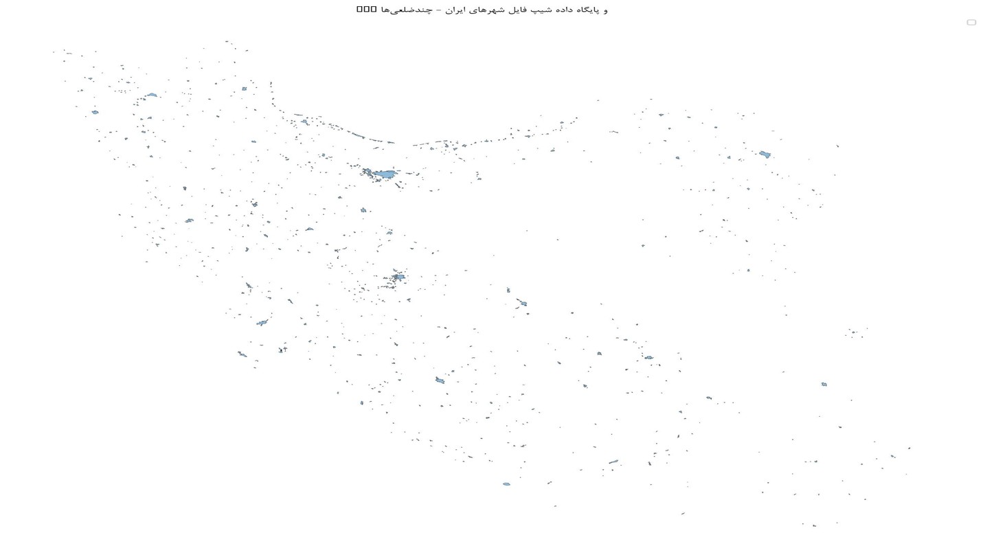 GIS و پایگاه داده شیپ فایل شهرهای ایران