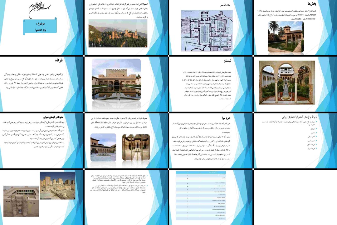 معماری باغ الحمرا تاریخچه، بخشها و ارتباط