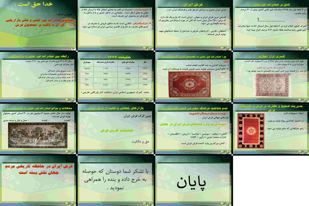 نقش بازاریابی در توسعه صادرات غیرنفتی فرش ایران