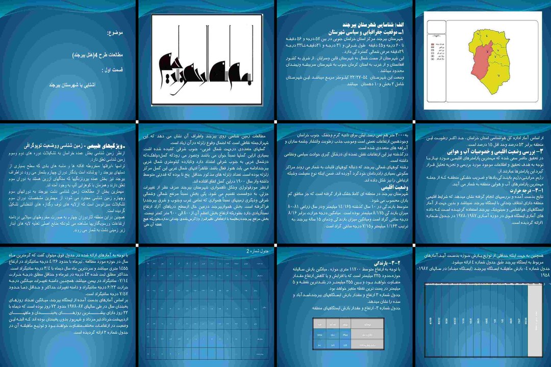 پاورپوینت مطالعات طراحی هتل بیرجند و تحلیل اقلیم