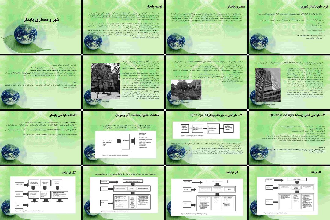 پاورپوینت جامع شهر و معماری پایدار و اصول
