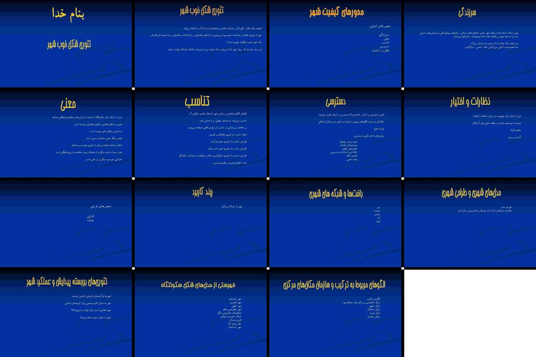 بررسی تئوری شکل خوب شهر و شاخصهای کیفیت